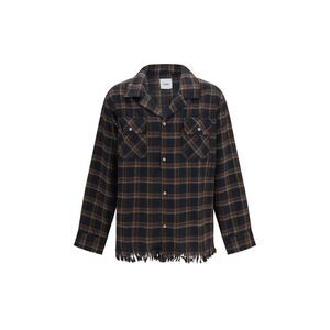 Found Men Raw-Cut Fringe Plaid Shirt